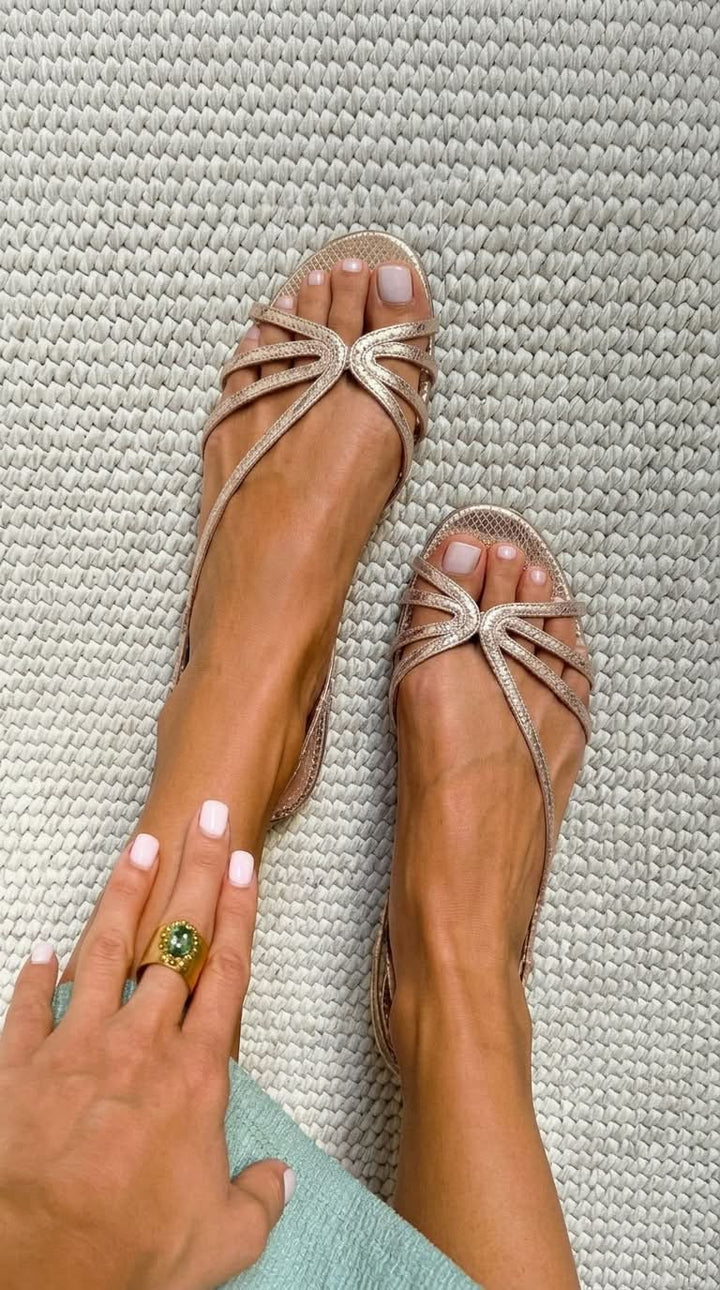 Camille™ | Sandali Dorati, Eleganza Estiva
