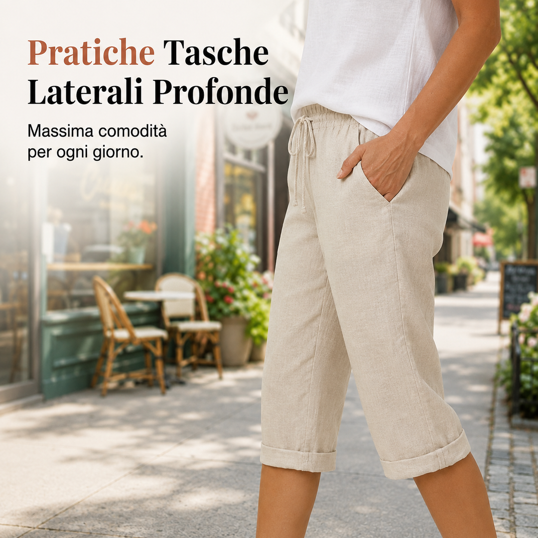 Elisa | Pantaloni Corti in Lino Leggero (Temporaneamente 1+1 GRATIS)