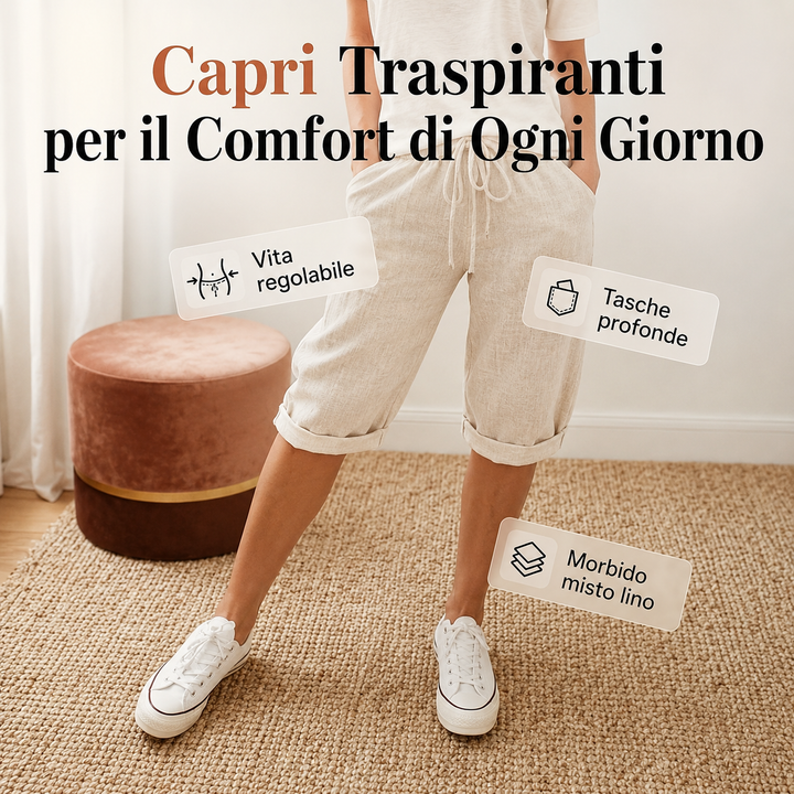 Elisa | Pantaloni Corti in Lino Leggero (Temporaneamente 1+1 GRATIS)
