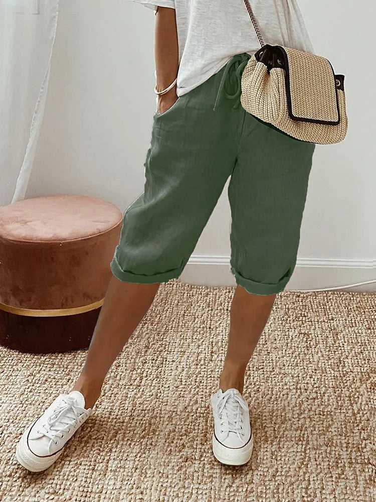 Elisa | Pantaloni Corti in Lino Leggero (Temporaneamente 1+1 GRATIS)