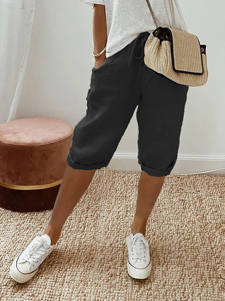 Elisa | Pantaloni Corti in Lino Leggero (Temporaneamente 1+1 GRATIS)