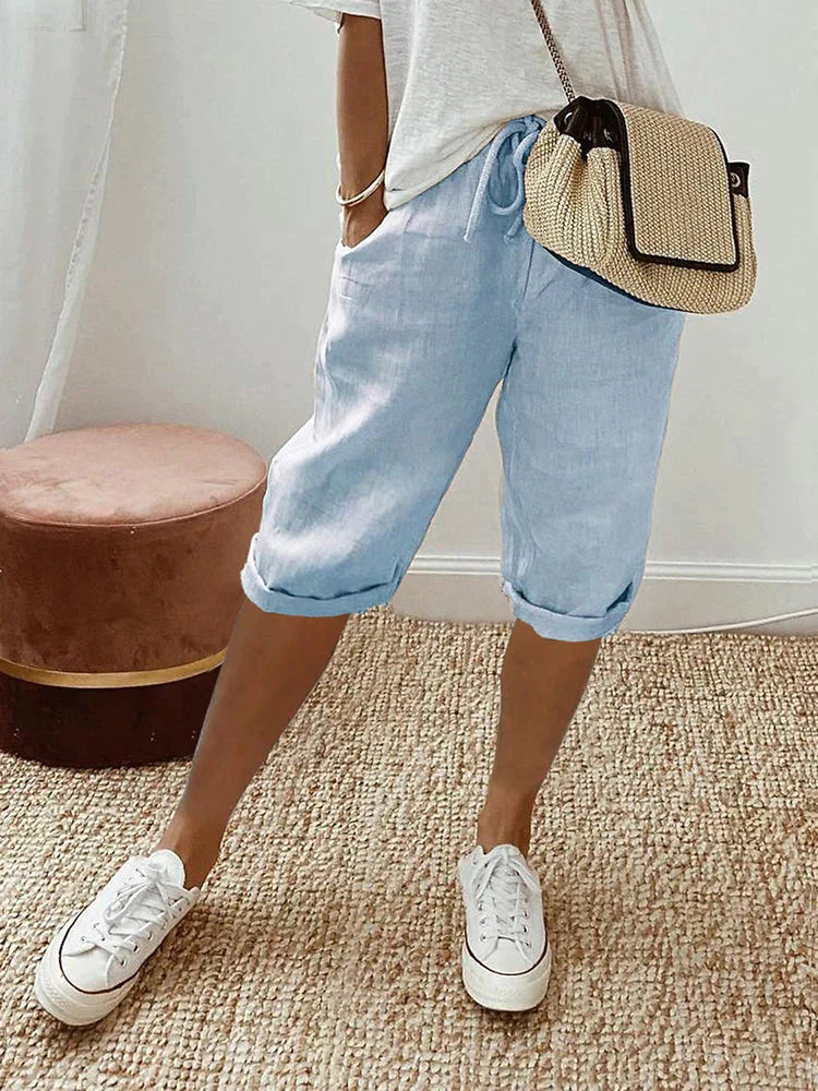 Elisa | Pantaloni Corti in Lino Leggero (Temporaneamente 1+1 GRATIS)