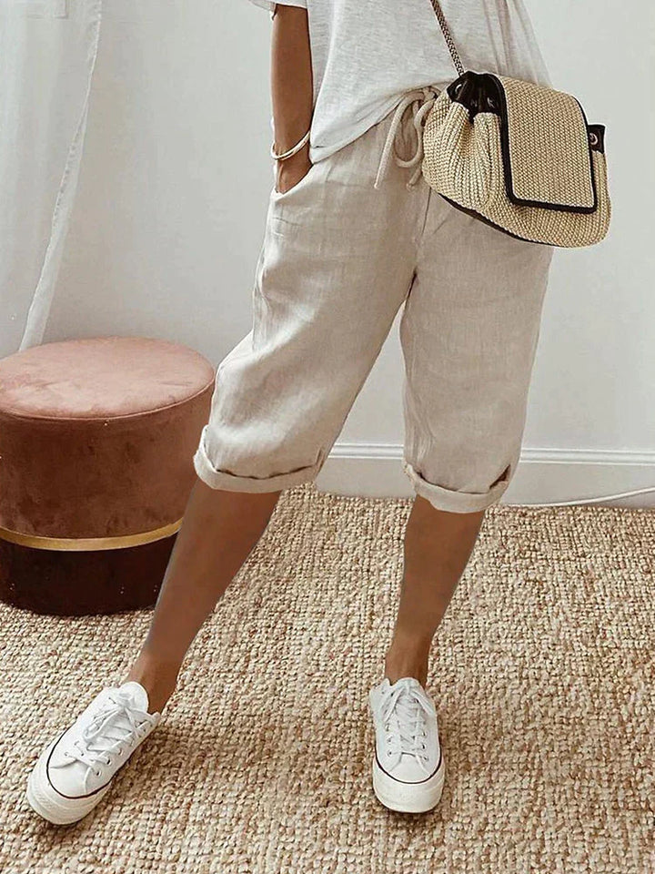 Elisa | Pantaloni Corti in Lino Leggero (Temporaneamente 1+1 GRATIS)